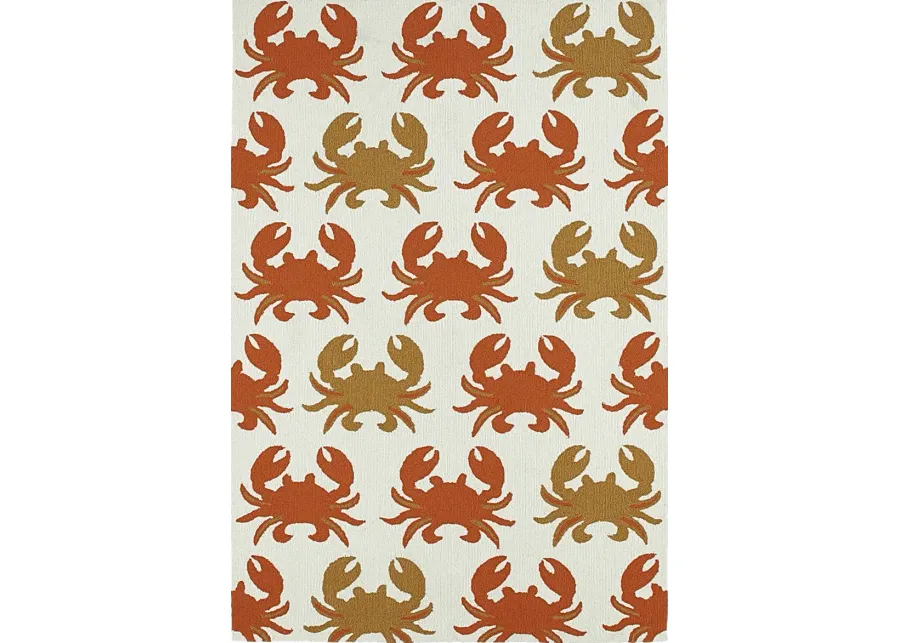 Highland Beach Orange 5' x 7'6 Indoor/Outdoor Rug