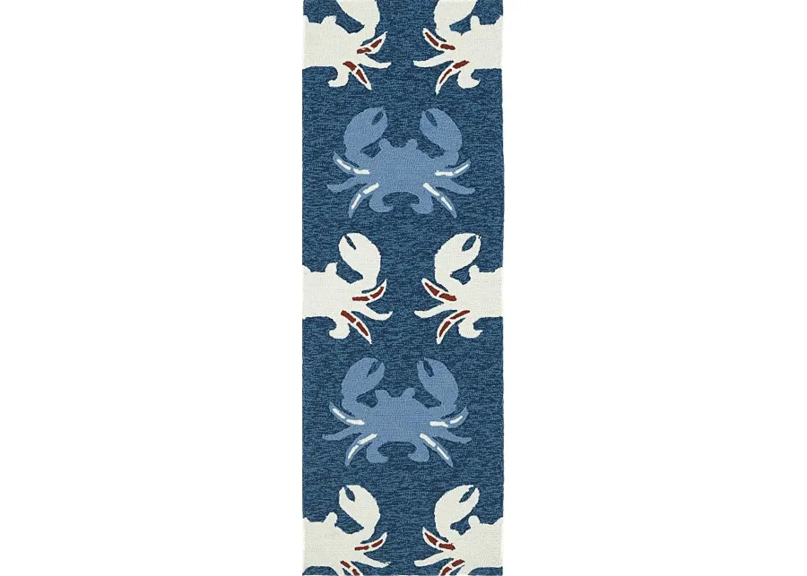 Highland Beach Blue 2' x 6' Indoor/Outdoor Rug