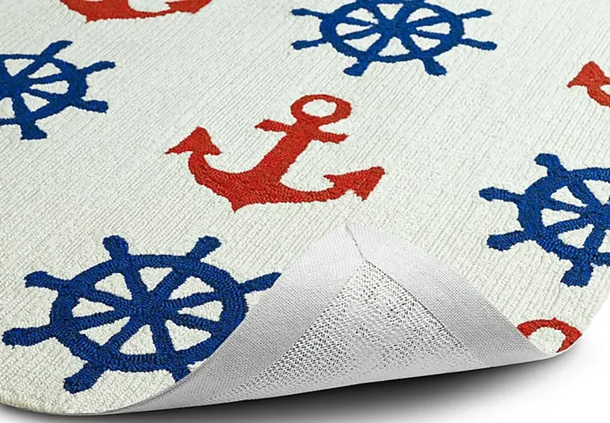 Nautical Life Ivory 2' x 6' Indoor/Outdoor Rug