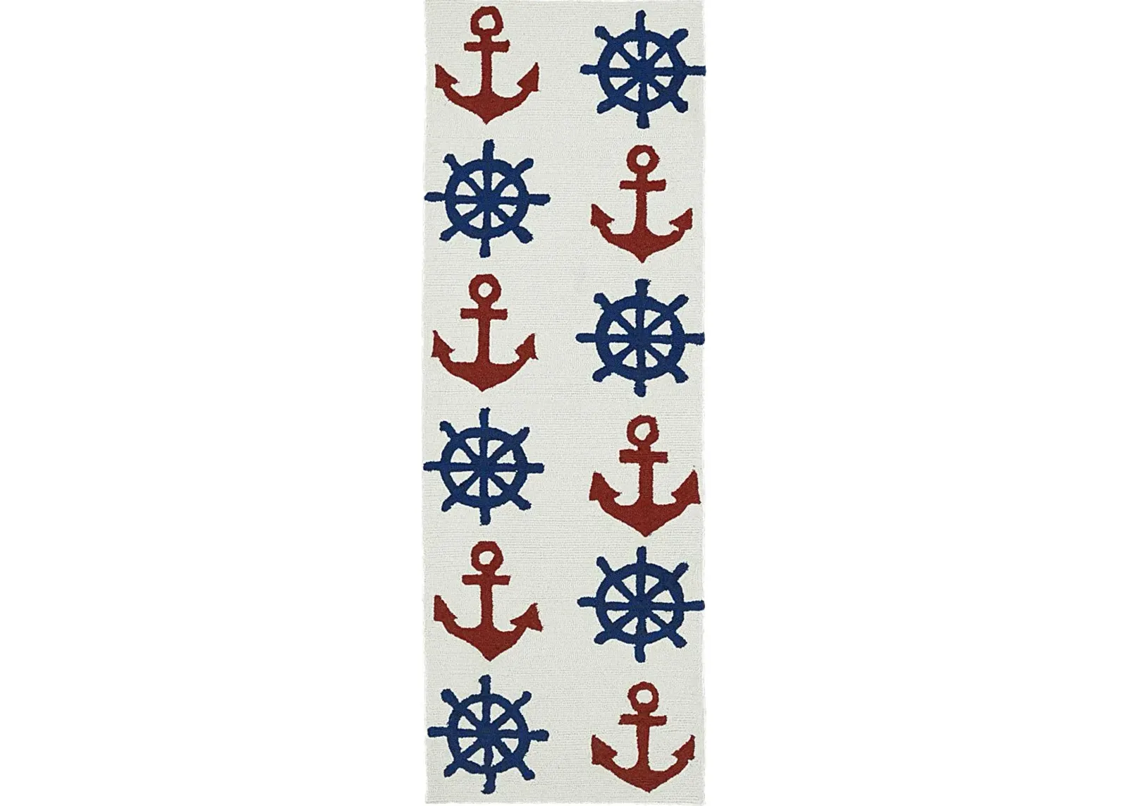 Nautical Life Ivory 2' x 6' Indoor/Outdoor Rug