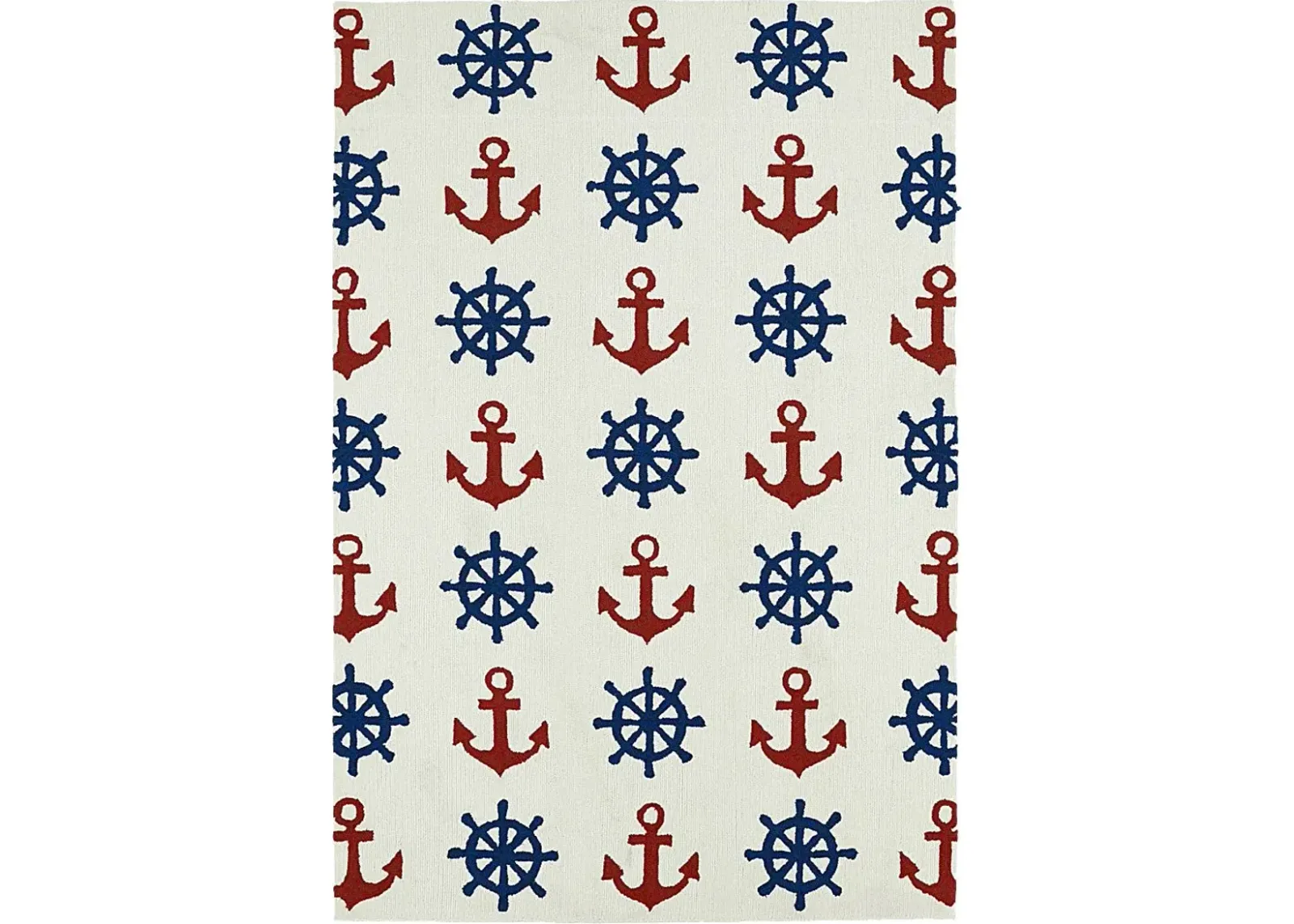 Nautical Life Ivory 3' x 5' Indoor/Outdoor Rug