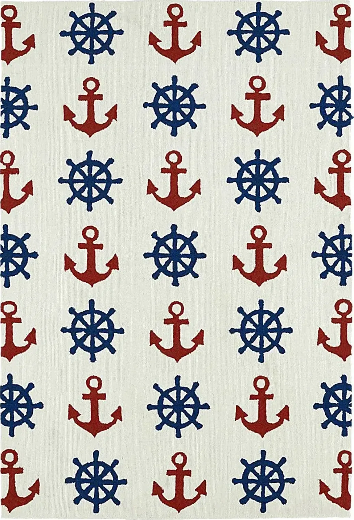 Nautical Life Ivory 3' x 5' Indoor/Outdoor Rug