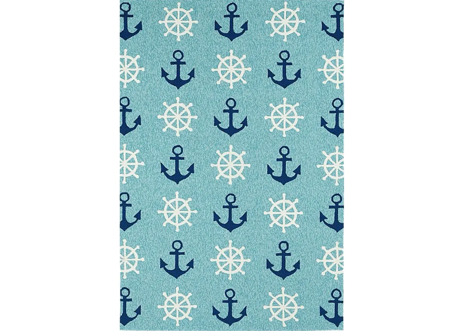 Nautical Life Blue 3' x 5' Indoor/Outdoor Rug