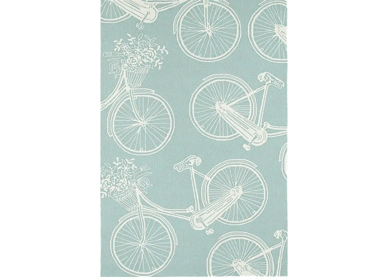 Bicycle Adventure Blue 3' x 5' Indoor/Outdoor Rug