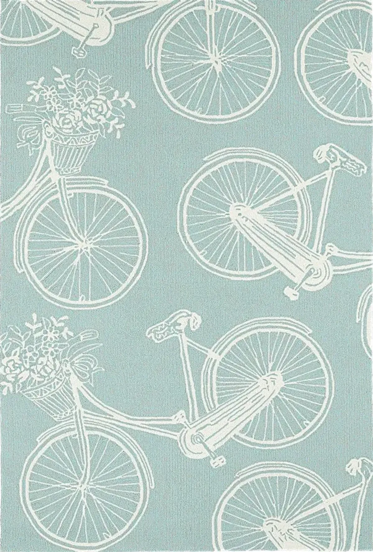 Bicycle Adventure Blue 3' x 5' Indoor/Outdoor Rug