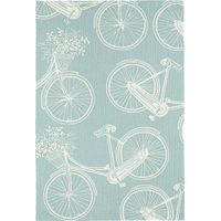 Bicycle Adventure Blue 7'6 x 9' Indoor/Outdoor Rug