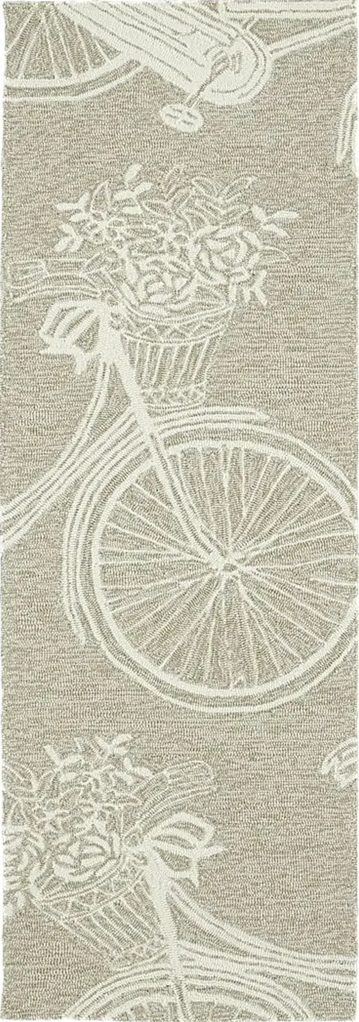 Bicycle Adventure Brown 2' x 6' Indoor/Outdoor Rug