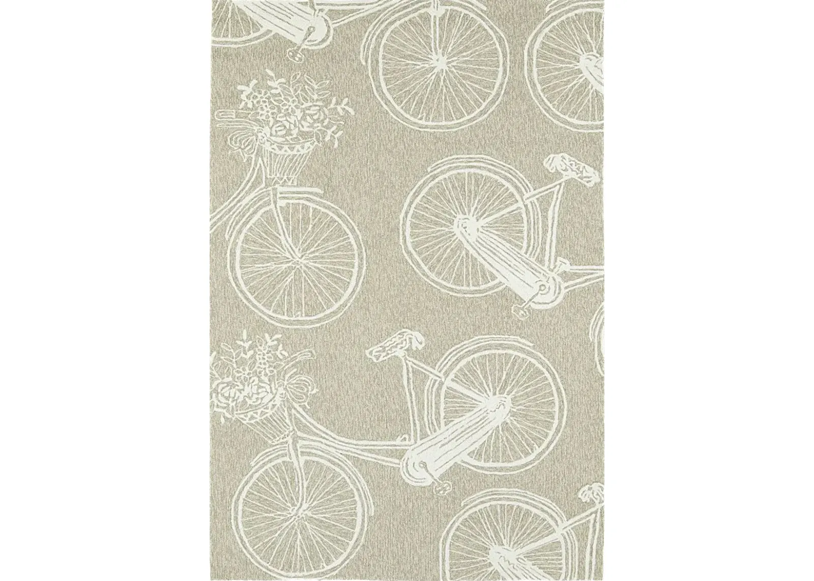 Bicycle Adventure Brown 3' x 5' Indoor/Outdoor Rug