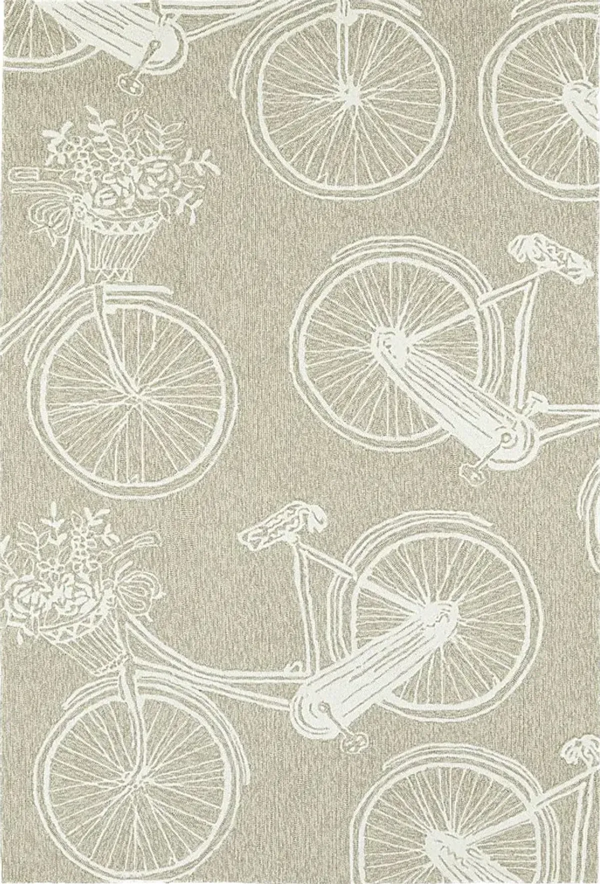 Bicycle Adventure Brown 3' x 5' Indoor/Outdoor Rug