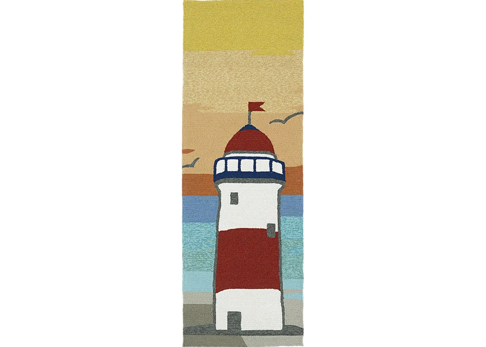 Lighthouse Sunrise Brown 2' x 6' Indoor/Outdoor Rug