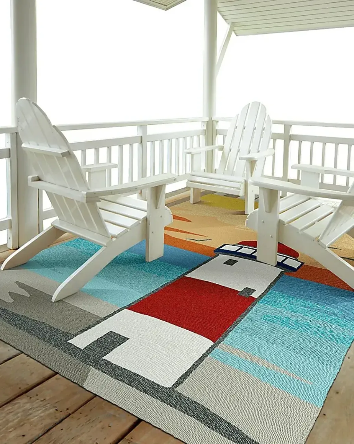 Lighthouse Sunrise Brown 7'6 x 9' Indoor/Outdoor Rug