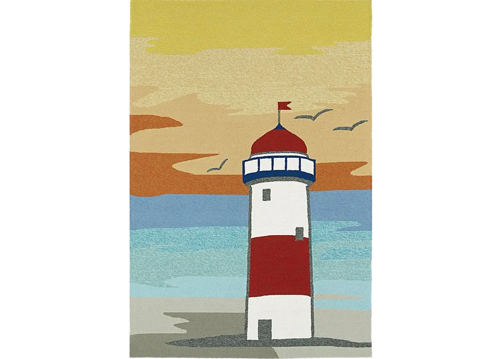 Lighthouse Sunrise Brown 7'6 x 9' Indoor/Outdoor Rug