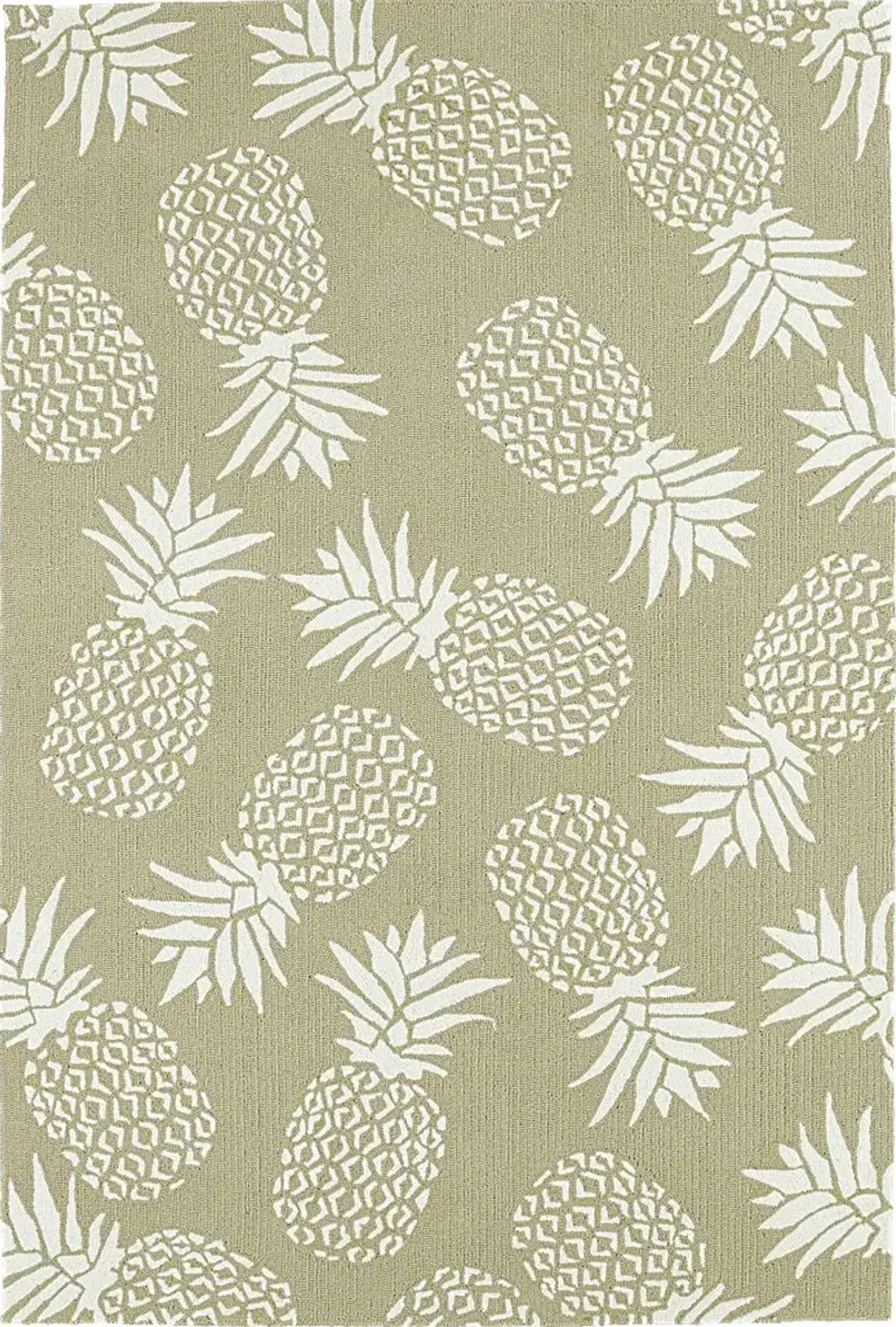 Pineapple Paradise Brown 3' x 5' Indoor/Outdoor Rug