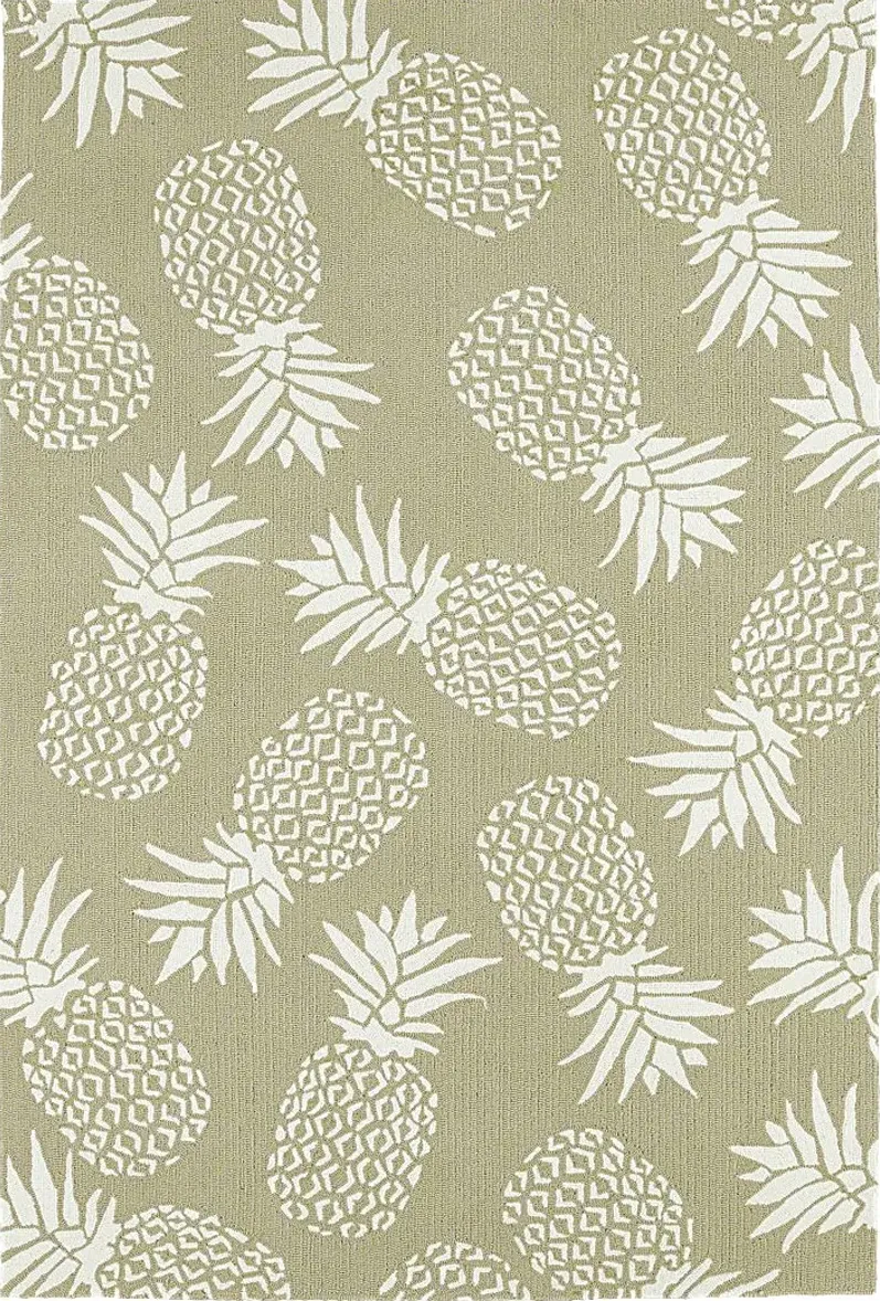 Pineapple Paradise Brown 7'6 x 9' Indoor/Outdoor Rug