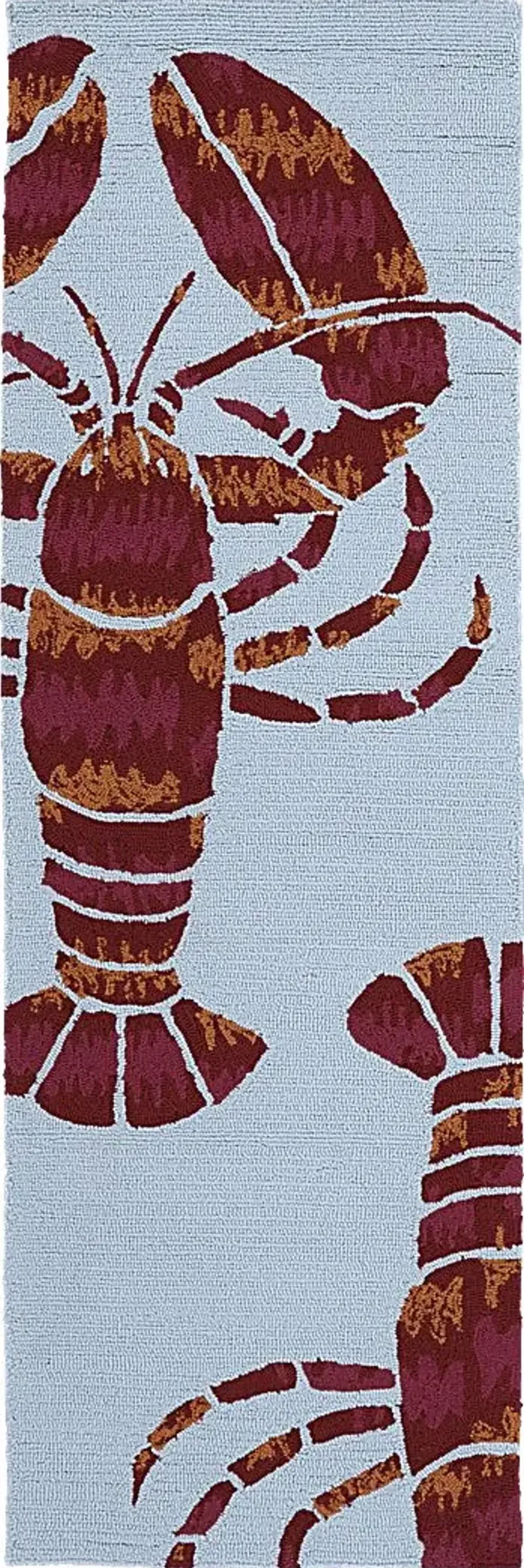 Lobster Bay Blue 2' x 6' Indoor/Outdoor Rug