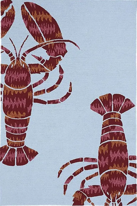 Lobster Bay Blue 7'6 x 9' Indoor/Outdoor Rug