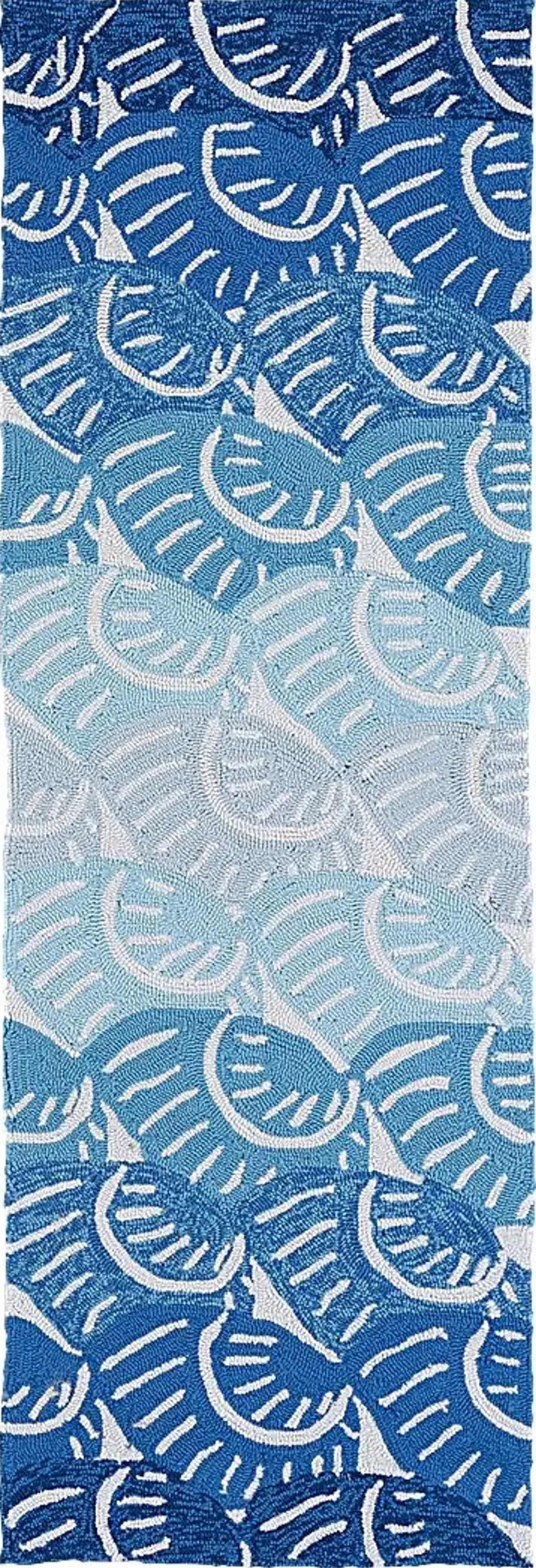 Kahili Blue 2' x 6' Indoor/Outdoor Rug