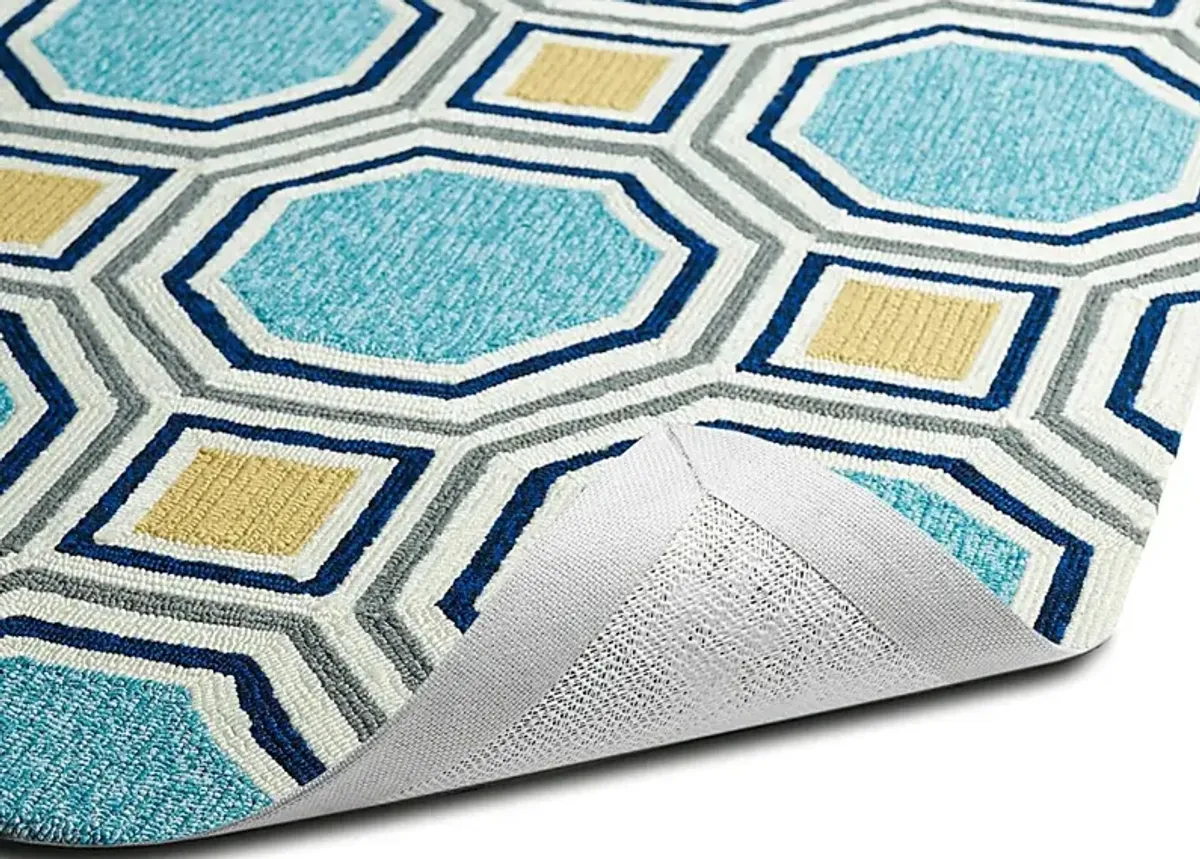 Jazlynn Blue 4' x 6' Indoor/Outdoor Rug