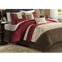 Carrigan Red 7 Pc Queen Comforter Set