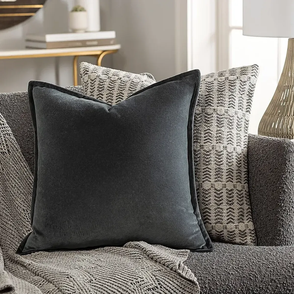 Kaden Charcoal Accent Pillow