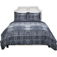 Anzia Blue 3 Pc Queen Duvet Set