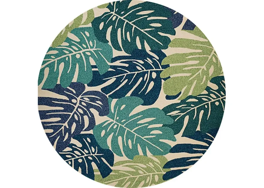 Waterside Wade Green 7'10 Indoor/Outdoor Round Rug