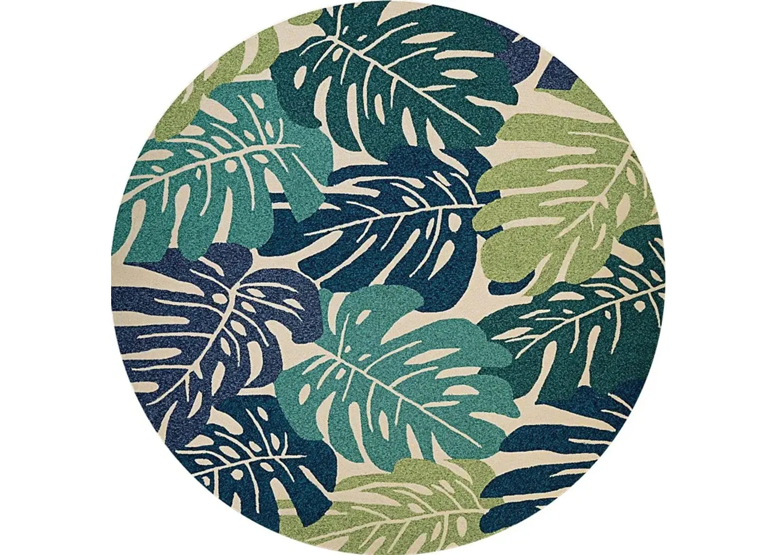 Waterside Wade Green 7'10 Indoor/Outdoor Round Rug