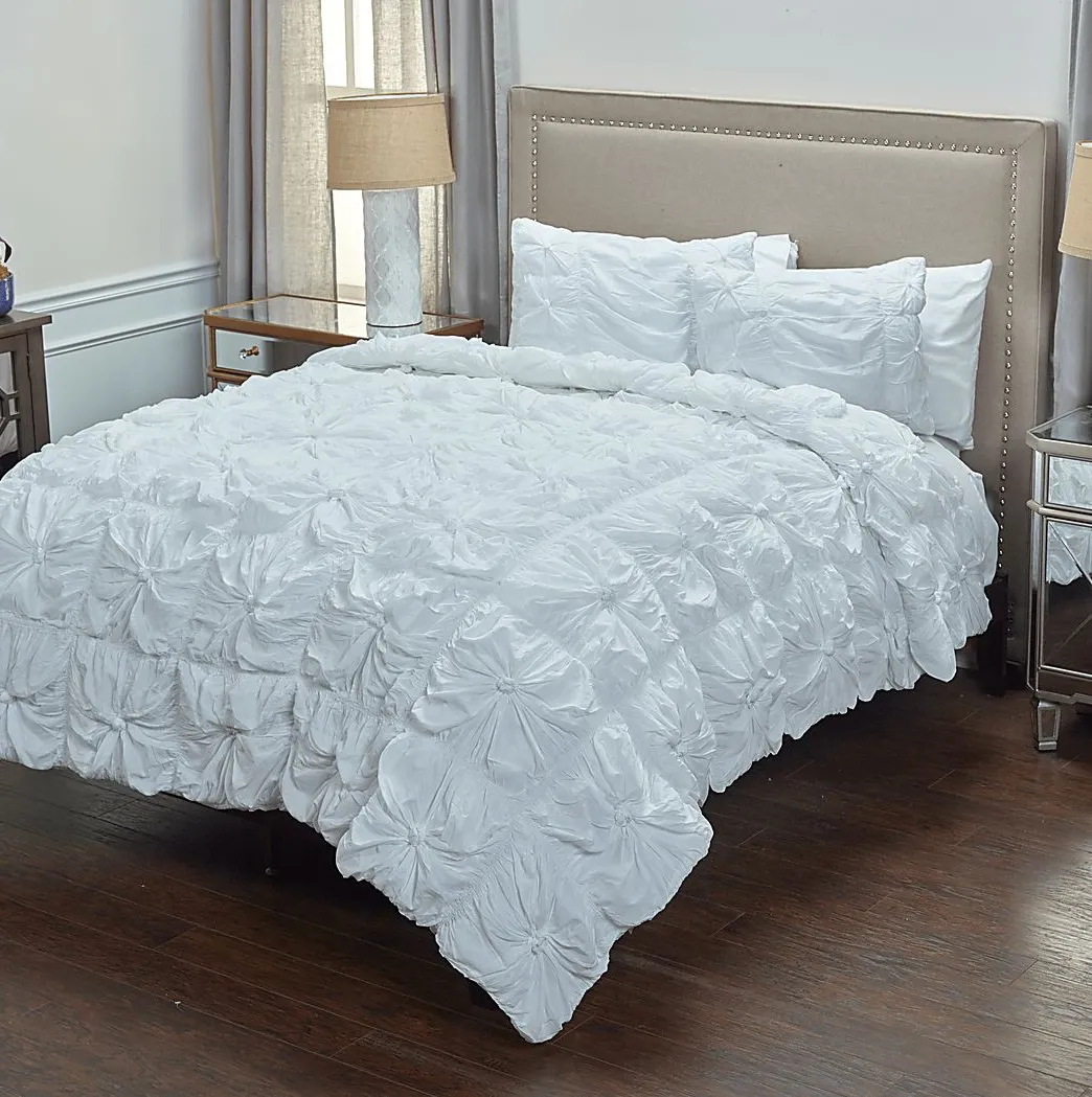 Adrina White 3 Pc Queen Comforter Set