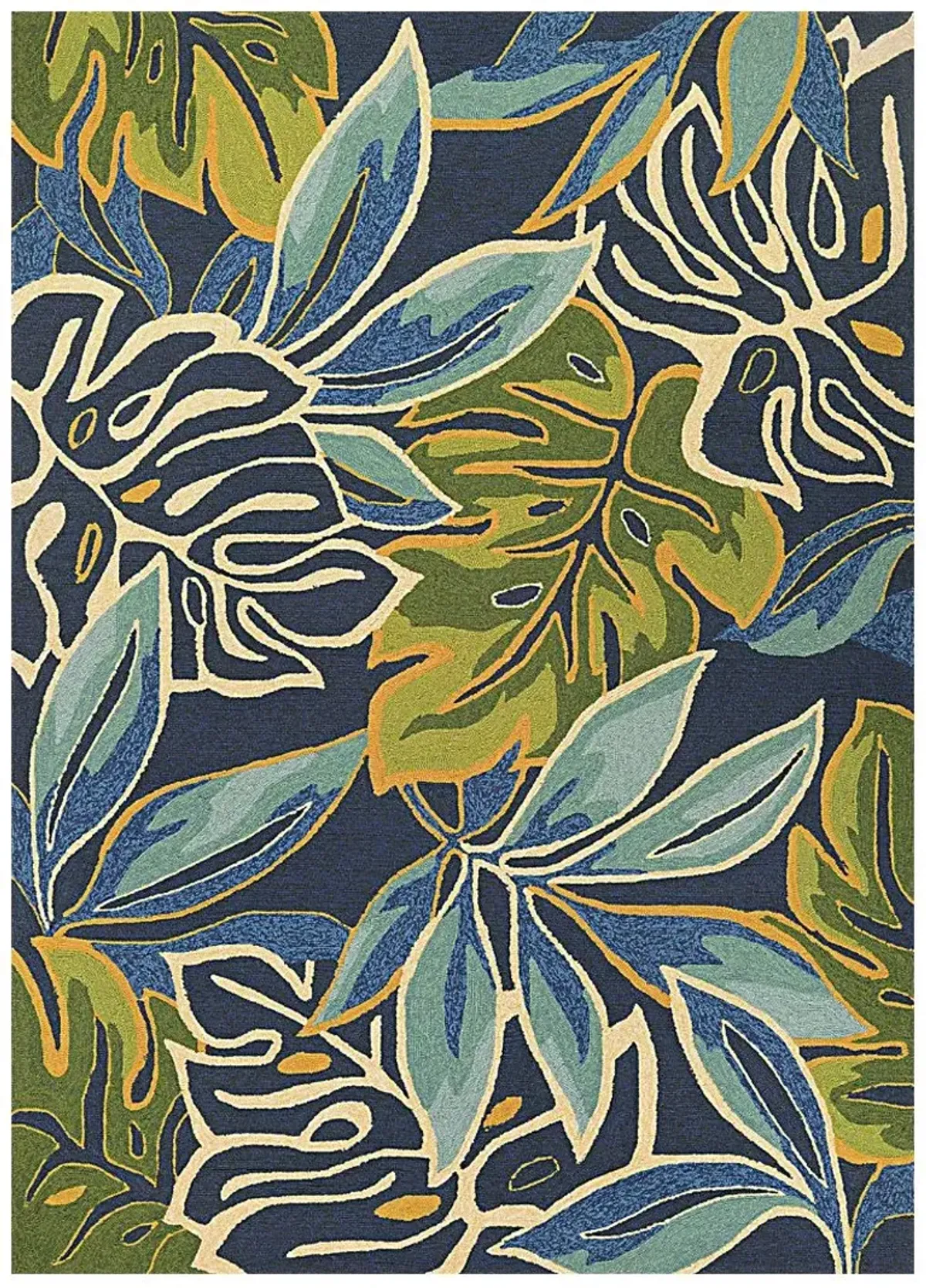 Areca Palms Blue 5'6 x 8' Indoor/Outdoor Rug