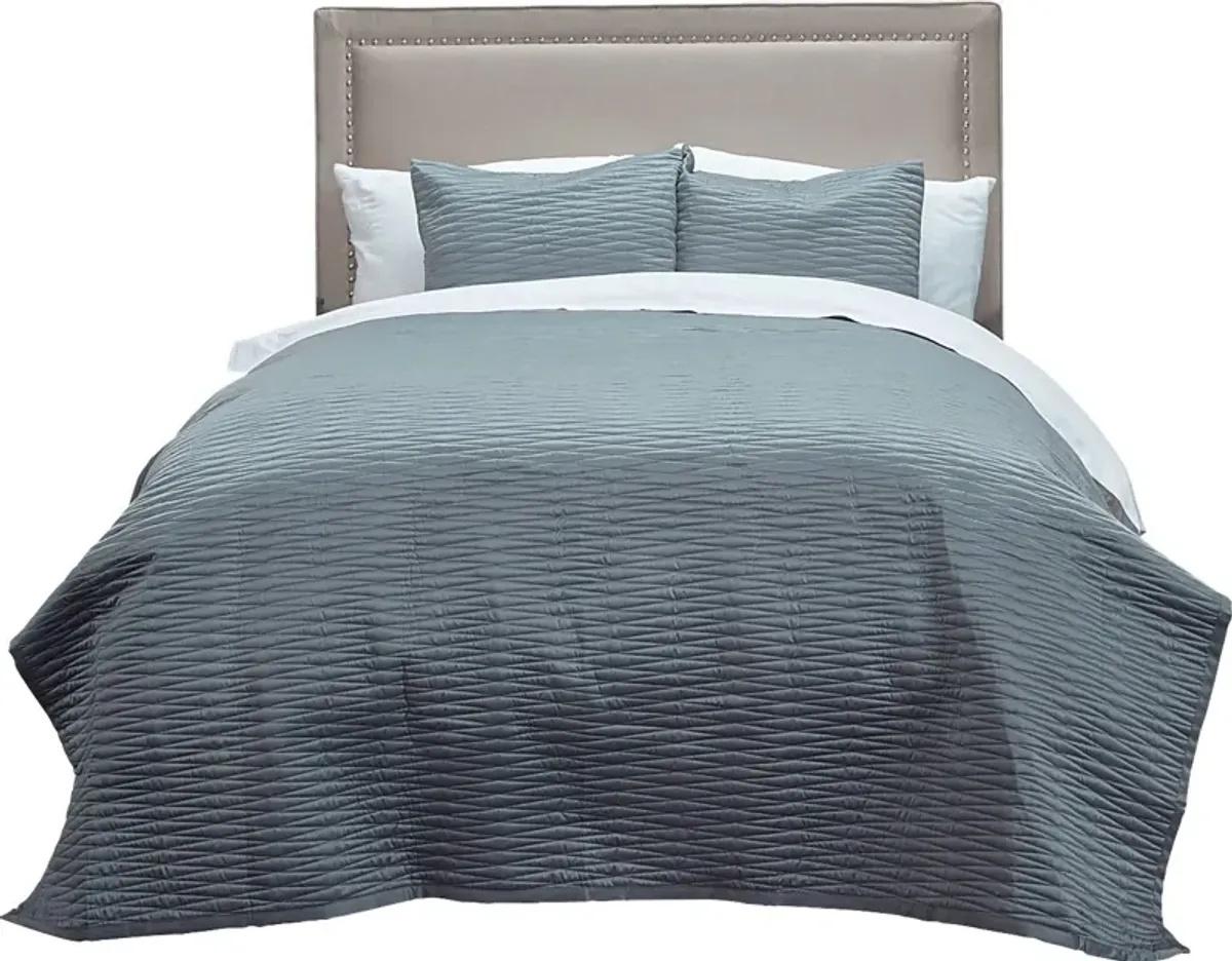 Dinara Gray 3 Pc King Quilt Set