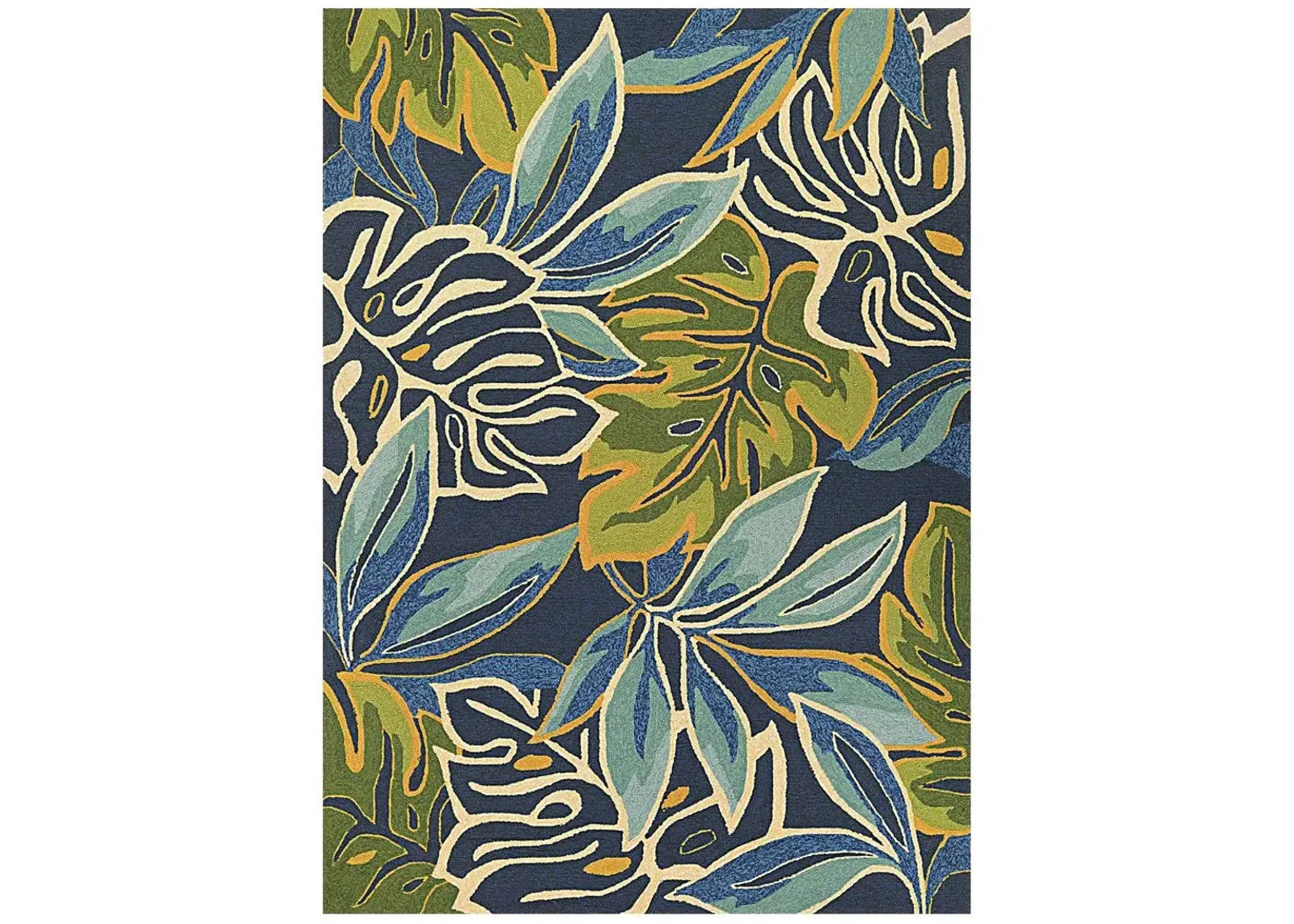 Areca Palms Blue 8' x 11' Indoor/Outdoor Rug