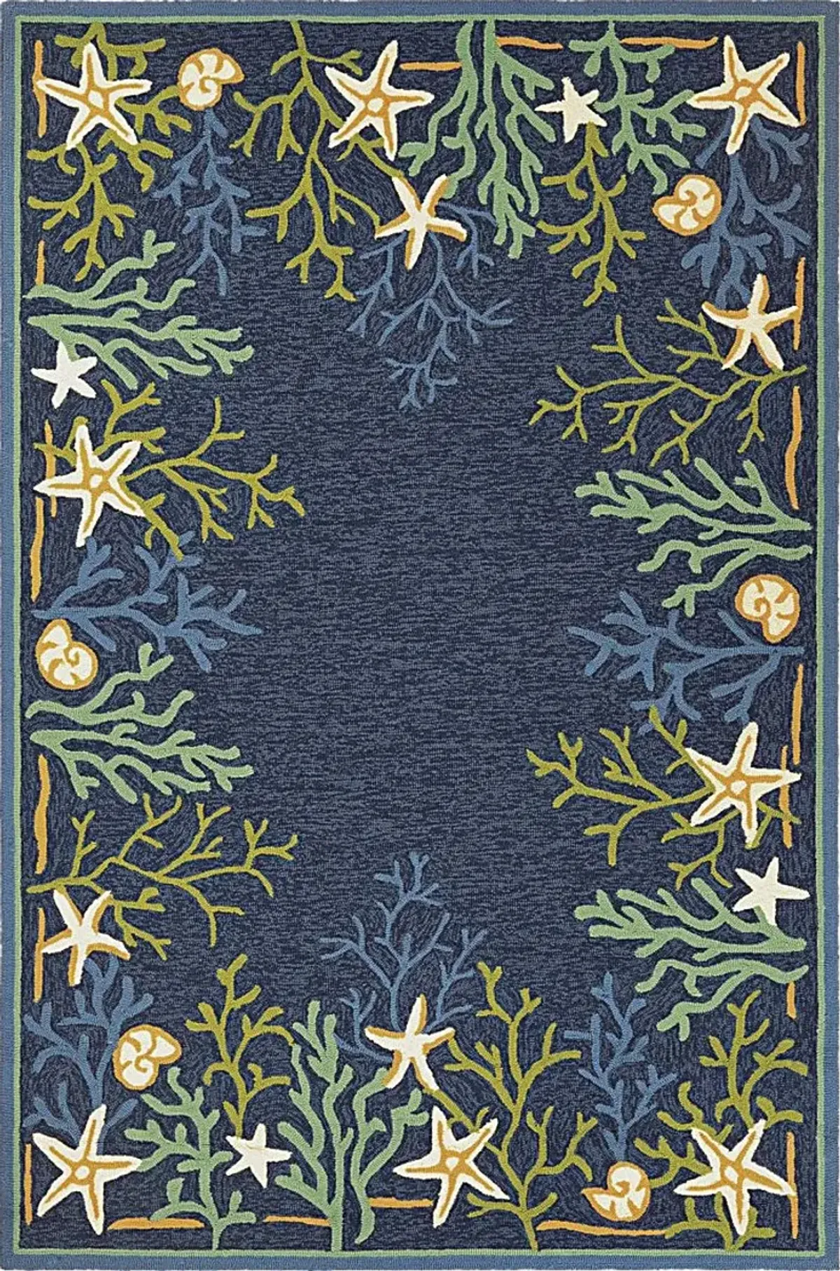 Sea Water Blue 5'6 x 8' Indoor/Outdoor Rug