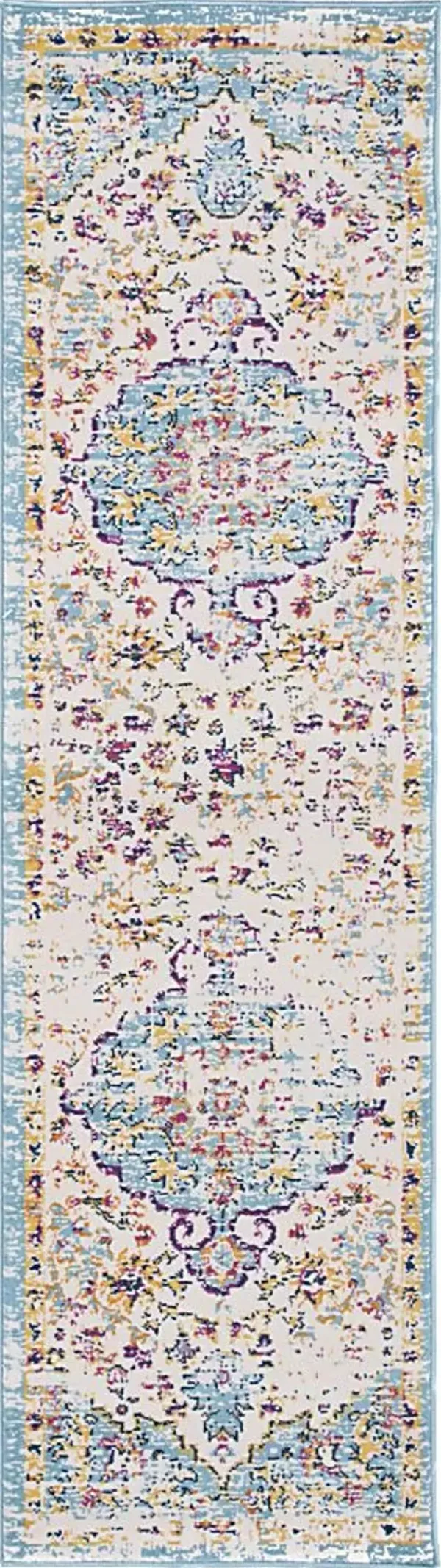 Jasbir Turquoise 2' x 7' Runner Rug