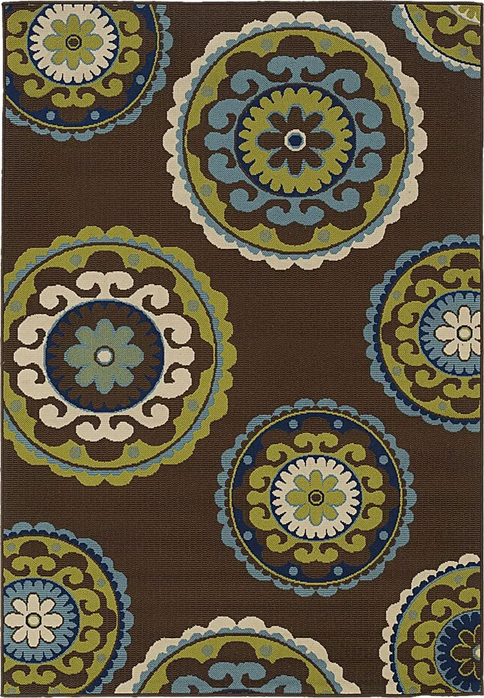 Kaspian Brown 7'10 x 10'10 Indoor/Outdoor Rug