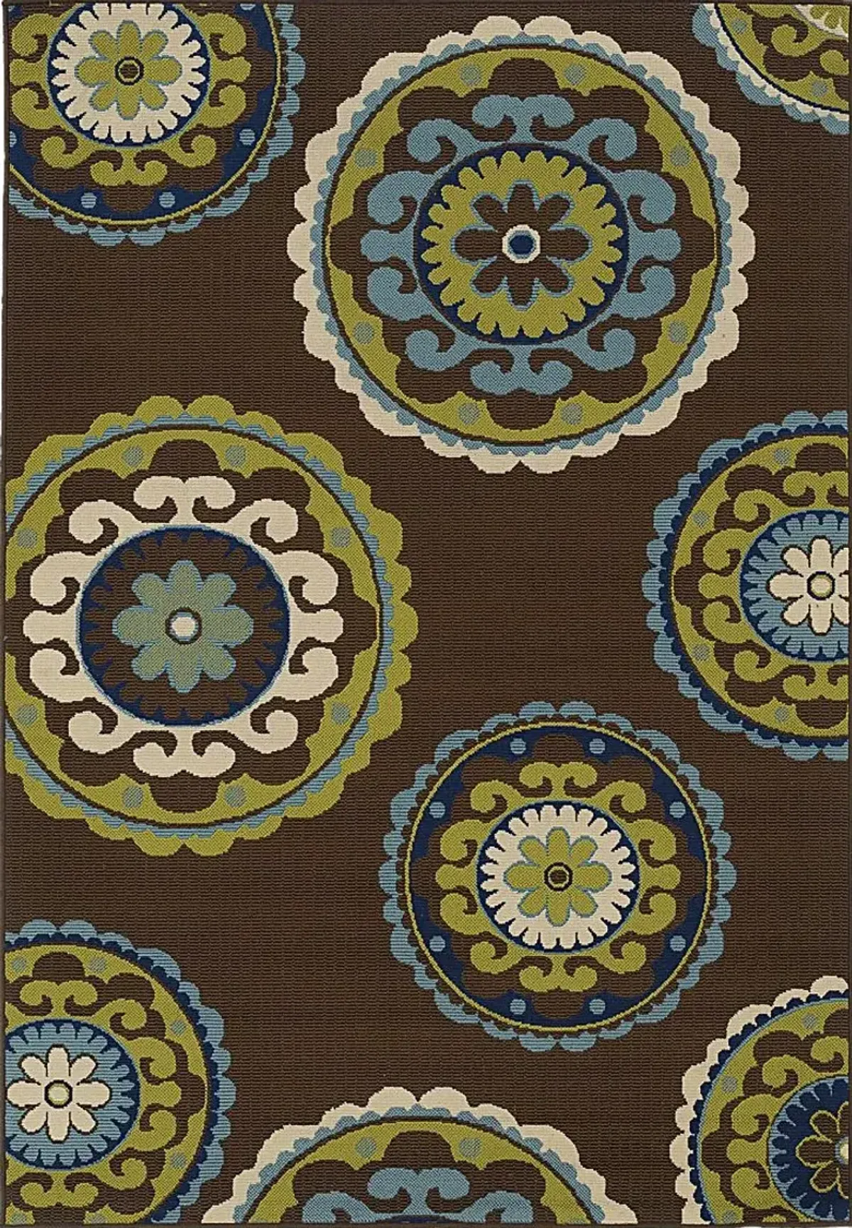 Kaspian Brown 7'10 x 10'10 Indoor/Outdoor Rug