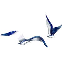 Flying Seagulls Blue Indoor/Outdoor Set of 2 Wall Decor
