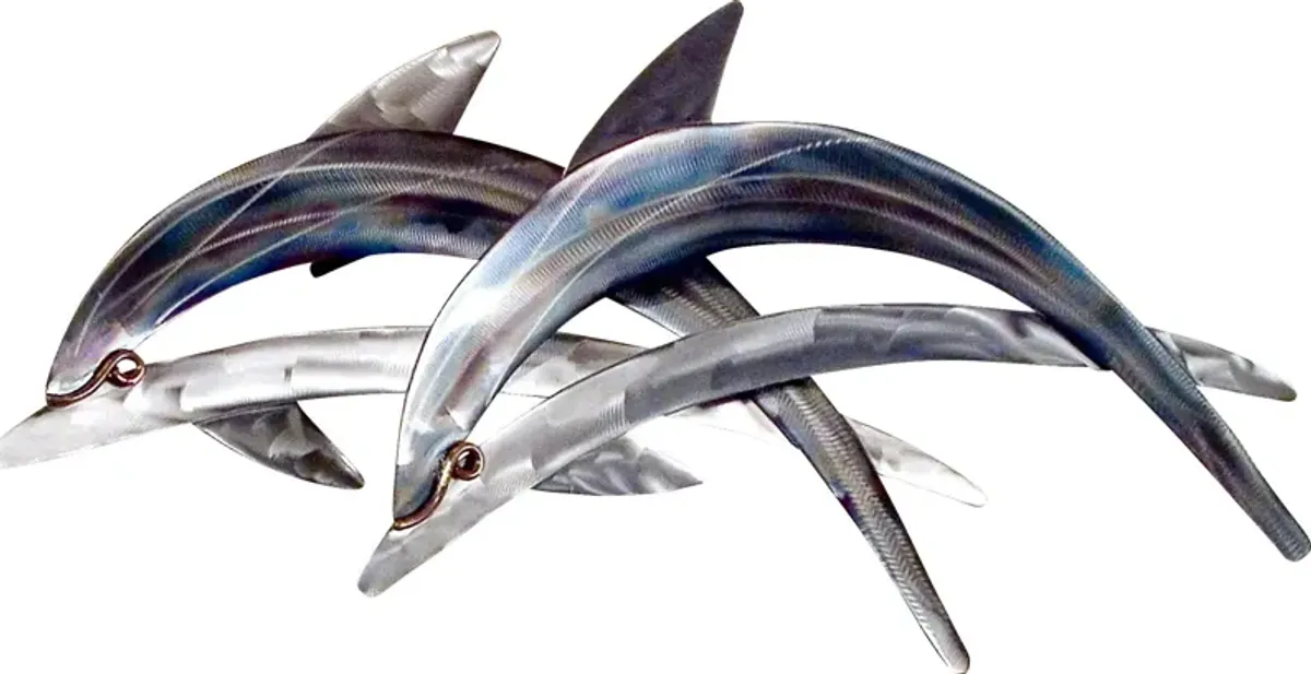 Dolphins II Blue Indoor/Outdoor Wall Art