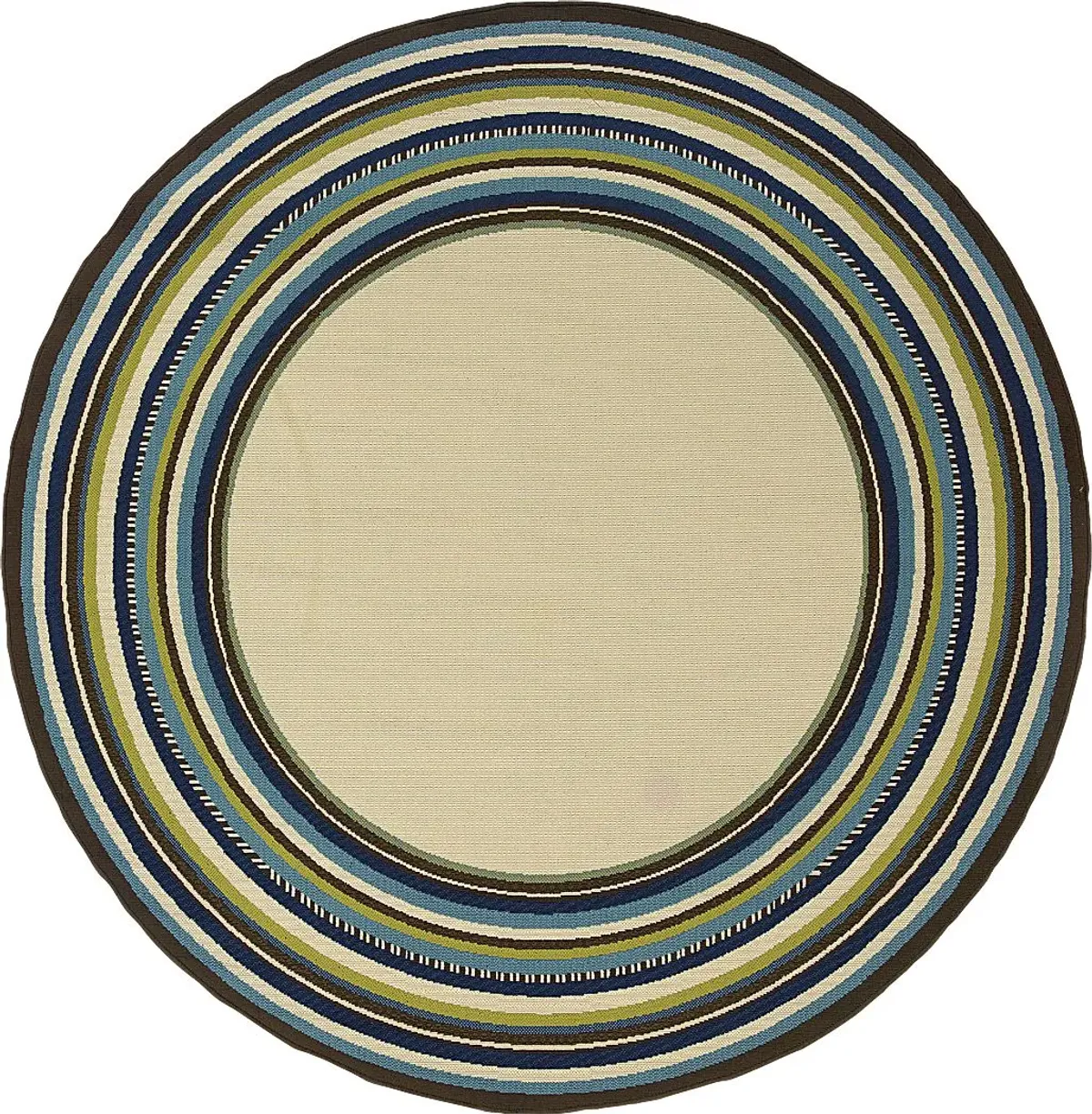 Cerimon Taupe 7'10 Round Indoor/Outdoor Rug