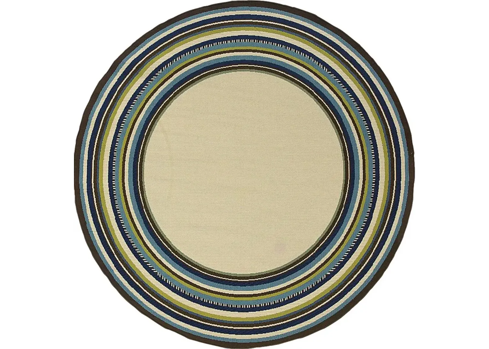 Cerimon Taupe 7'10 Round Indoor/Outdoor Rug