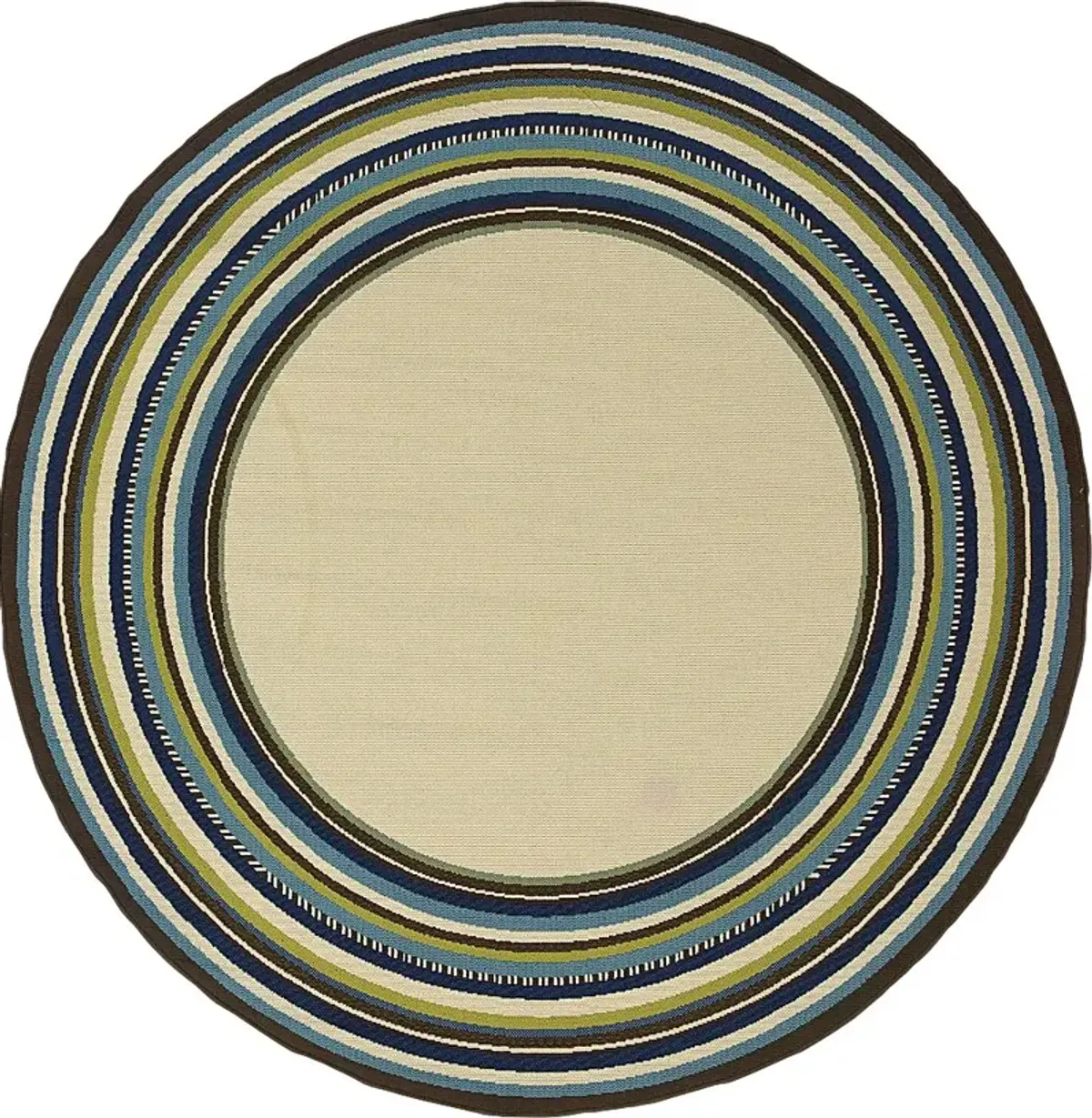 Cerimon Taupe 7'10 Round Indoor/Outdoor Rug