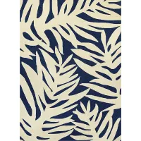 Palm Point Blue 5'6 x 8' Indoor/Outdoor Rug