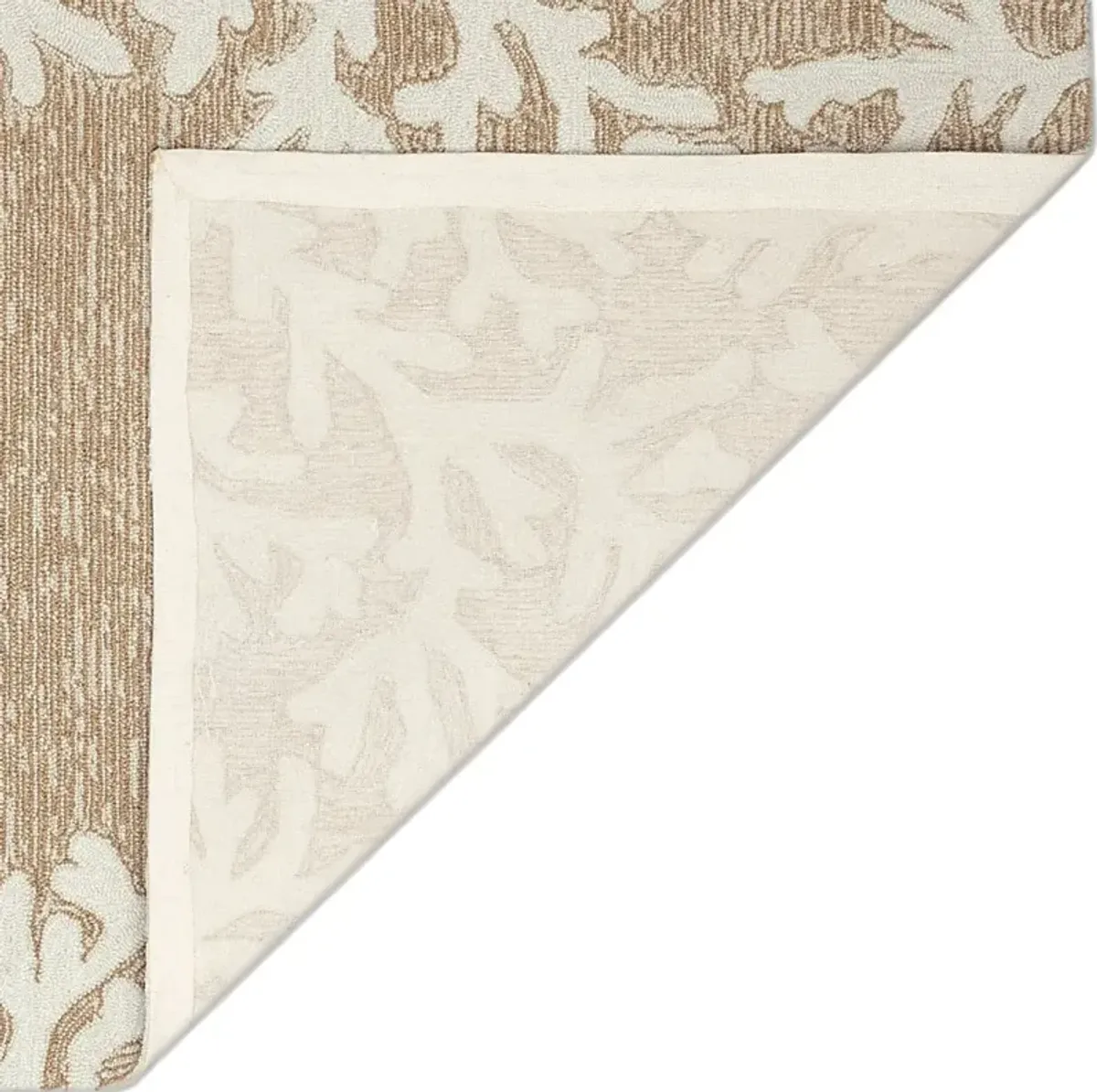 Ocean Flower Taupe 7'6 x 9'6 Indoor/Outdoor Rug