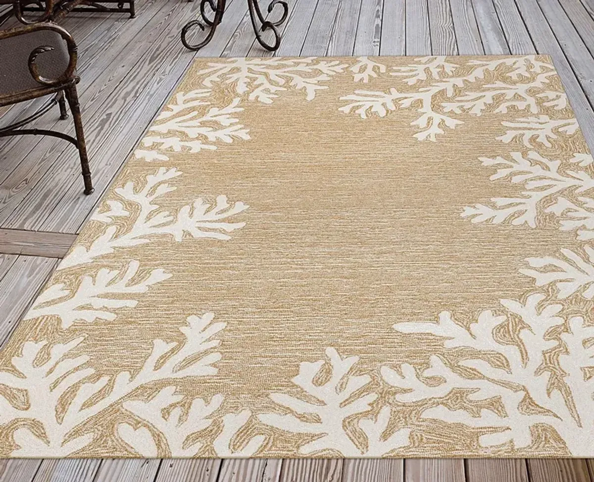 Ocean Flower Taupe 7'6 x 9'6 Indoor/Outdoor Rug