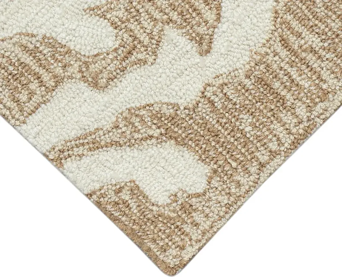 Ocean Flower Taupe 7'6 x 9'6 Indoor/Outdoor Rug