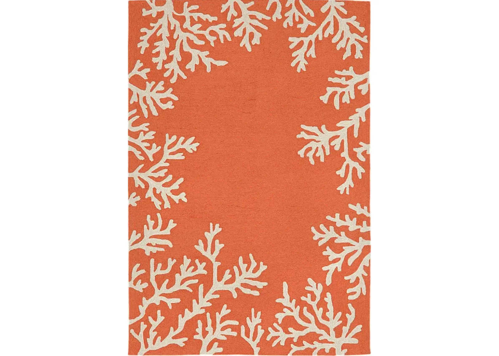 Ocean Flower Orange 5' x 7'6 Indoor/Outdoor Rug