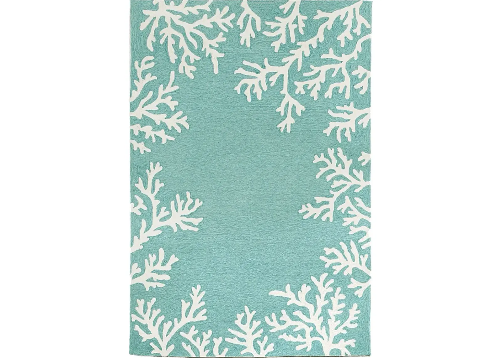 Ocean Flower Blue 5' x 7'6 Indoor/Outdoor Rug