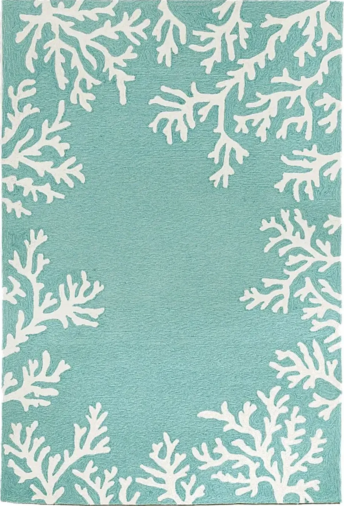 Ocean Flower Blue 5' x 7'6 Indoor/Outdoor Rug