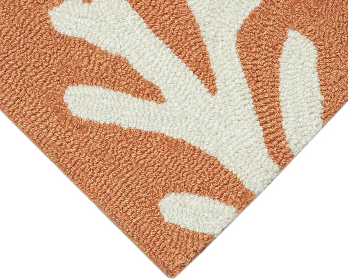 Ocean Flower Orange 7'6 x 9'6 Indoor/Outdoor Rug