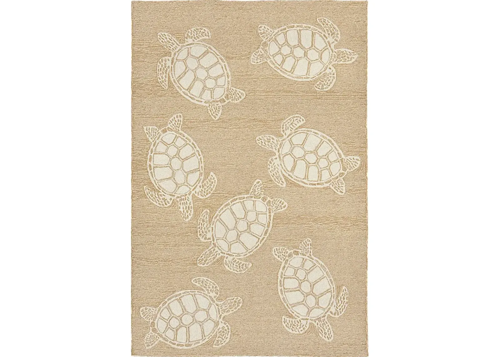 Sea Creature Taupe 5' x 7'6 Indoor/Outdoor Rug