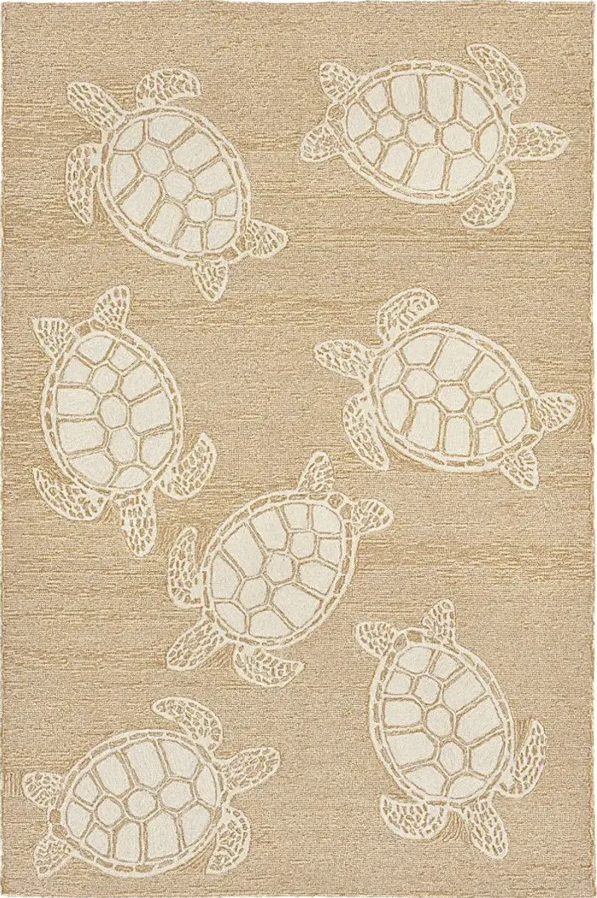 Sea Creature Taupe 5' x 7'6 Indoor/Outdoor Rug